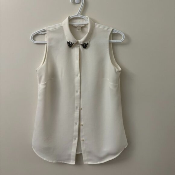 Loft Petites Sleeveless Button Up Polo - Picture 1 of 5